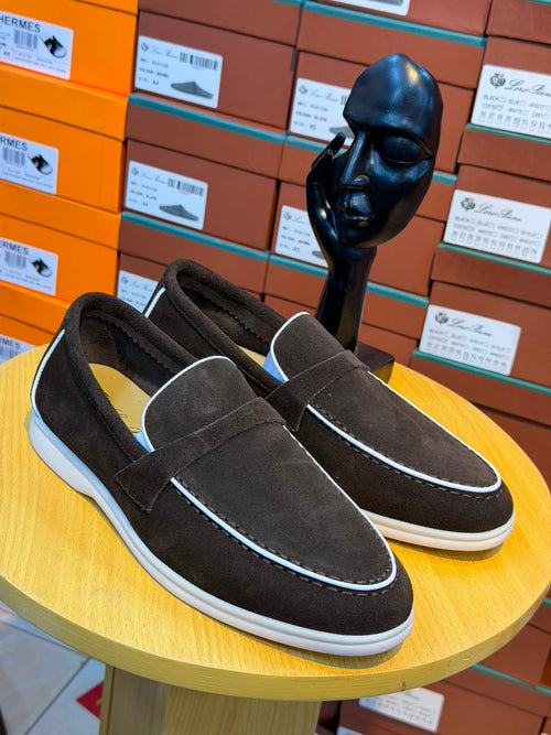Black Suede Penny Loafer