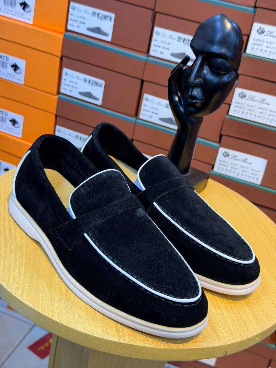 Black Suede Penny Loafer